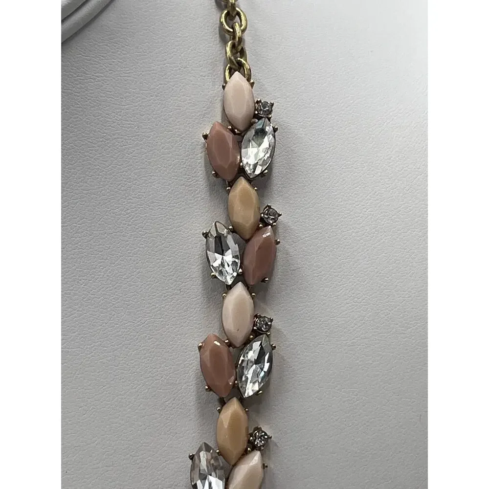 J.‎ Crew Pink, Beige, Blush Marquis Stones Crystals Pointed Vine Necklace